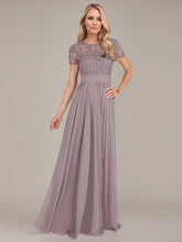 A-Line Scoop Floor-Length Chiffon Mother of the Bride Dress